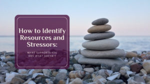 resources and stressors - how to identify them - balanced stones at the ocean